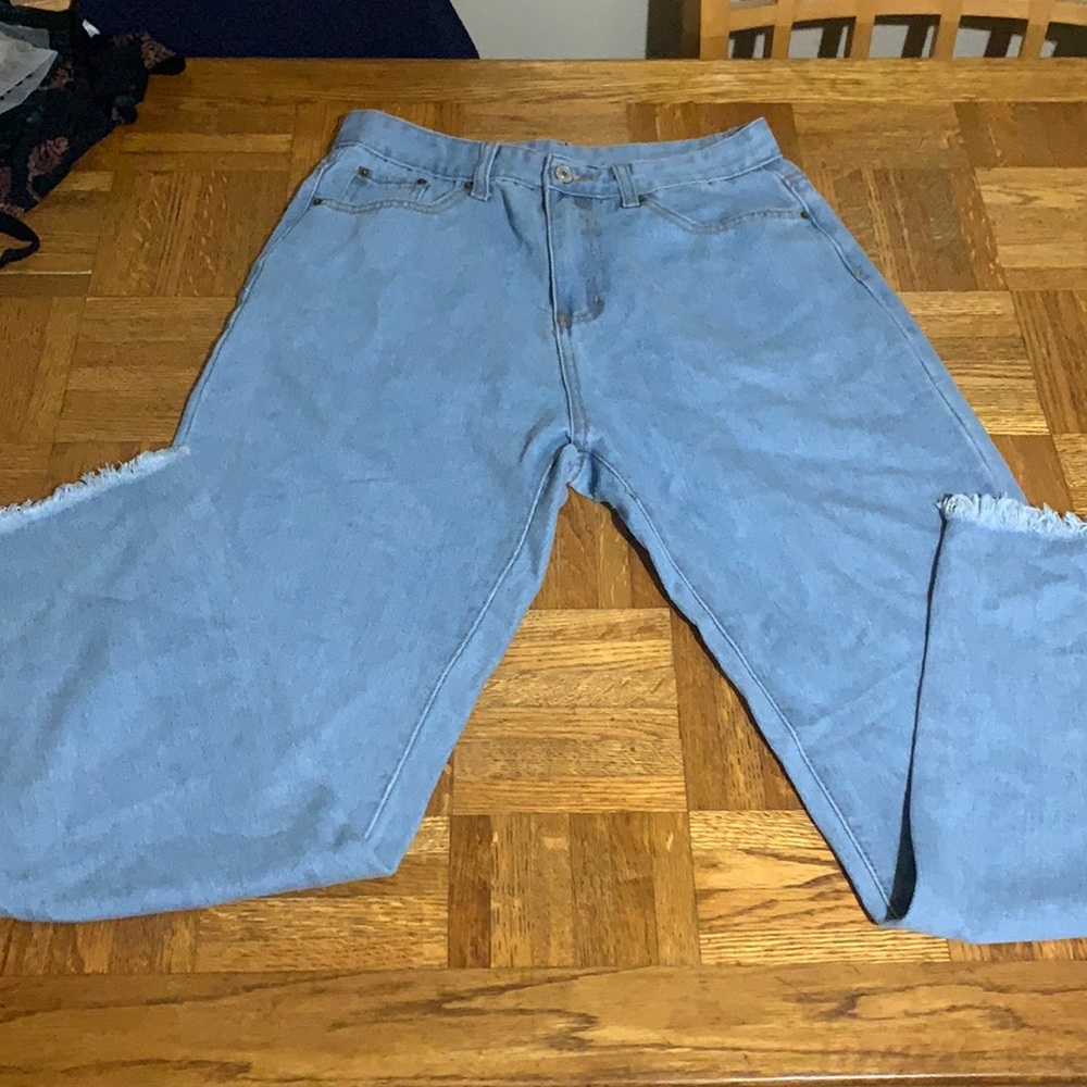 Light wash boyfriend style jeans